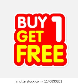 Buy1 Get1 Free Red Yellow Background Vector Image
