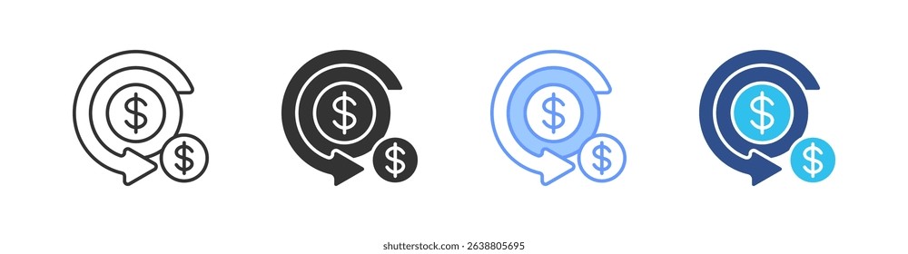 Buyback Multi Style Icon Set Vector