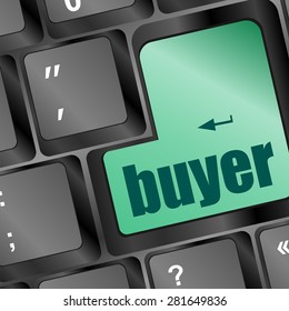 buyer button on keyboard key - business concept vector