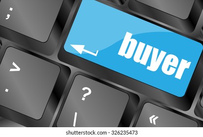 buyer button on keyboard key - business concept, vector illustration