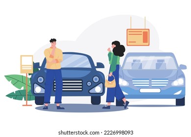 Buyer Choosing Automobile In Store