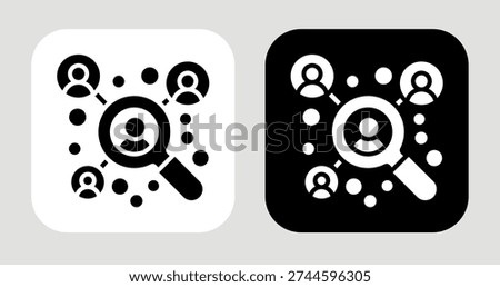 Buyer Cluster Icon In Black and White Glyph Style