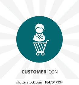icono plano de comprador. icono de vector sólido simple aislado por el cliente