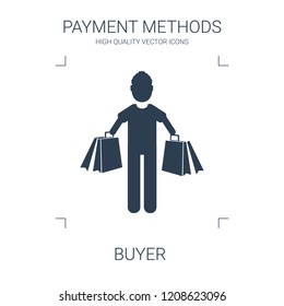 buyer icon. high quality filled buyer icon on white background. from payment methods collection flat trendy vector buyer symbol. use for web and mobile