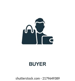 Buyer icon. Monochrome simple Business Management icon for templates, web design and infographics