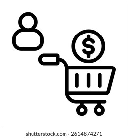 buyer icon in outline style vector illustration
