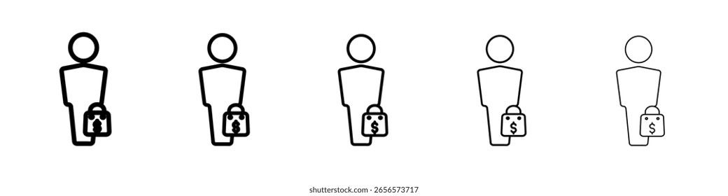 Conjunto de iconos de comprador esquema simple ilustración aislada