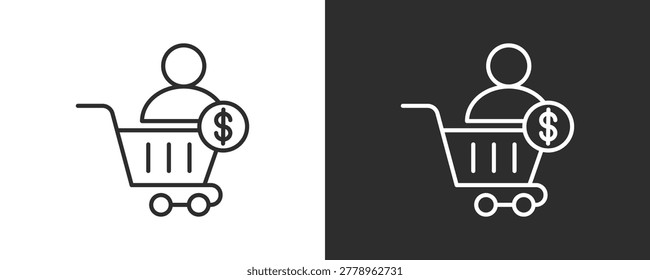 Buyer Icon Set Vector Collection Isolated In Black And White