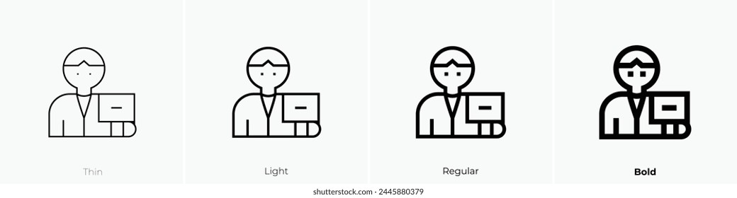 buyer icon. Thin, Light Regular And Bold style design isolated on white background