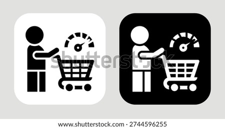 Buyer Indicator Icon In Black and White Glyph Style