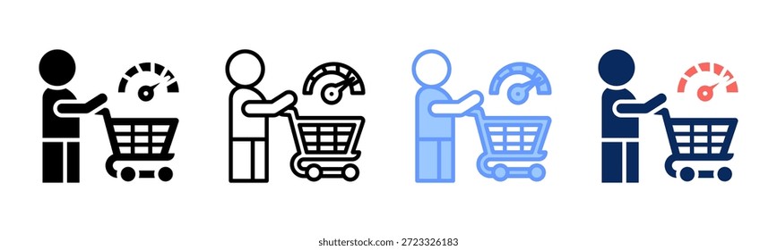 Conjunto de iconos de indicador de comprador colección de estilo múltiple