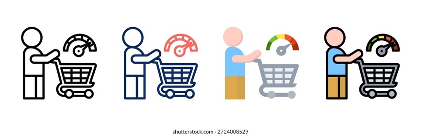Conjunto de iconos de indicador de comprador colección de estilo múltiple