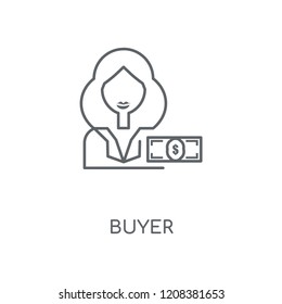 Buyer linear icon. Buyer concept stroke symbol design. Thin graphic elements vector illustration, outline pattern on a white background, eps 10.