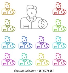 Buyer multi color icon. Simple thin line, outline vector of real estate icons for ui and ux, website or mobile application
