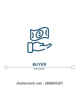 buyer outline vector icon. simple element illustration. buyer outline icon from editable payment concept. can be used for web and mobile
