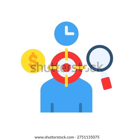 Buyer Persona Icon Flat Vector Illustration