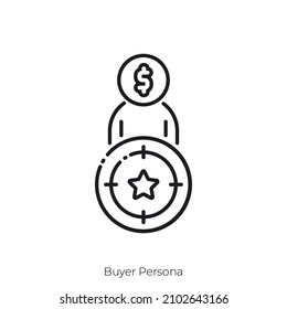 Buyer Persona icon. Outline style icon design isolated on white background
