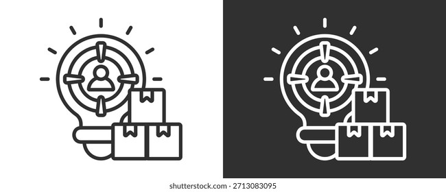Comprador Persona Icon Set Vetor Coleção Isolada Em Preto E Branco