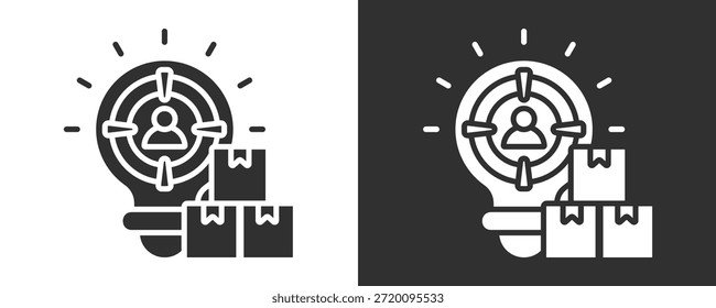 Comprador Persona Icon Set Vetor Coleção Isolada Em Preto E Branco