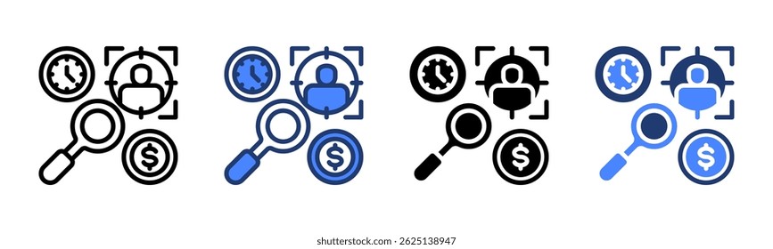Buyer Persona icon sheet multiple style collection