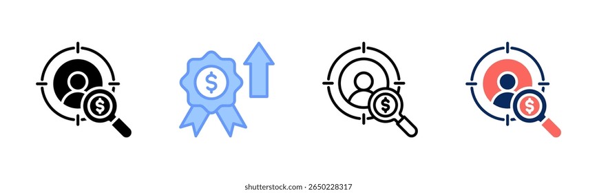 Comprador Persona icon sheet coleção de vários estilos