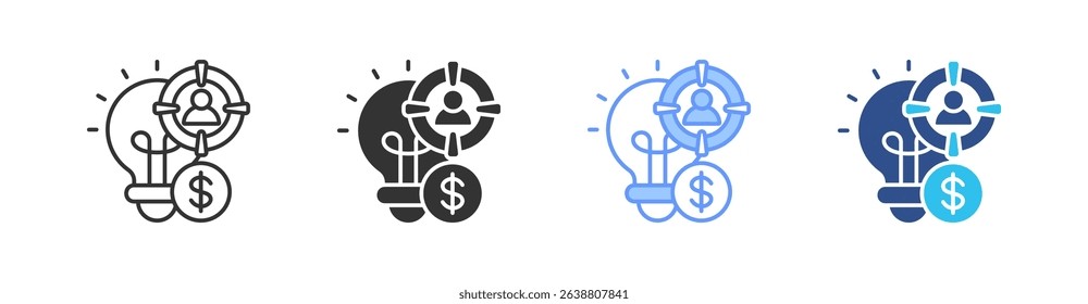 Buyer Persona Multi Style Icon Set Vector