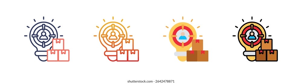 Buyer Persona Multi Style Icon Set Vector
