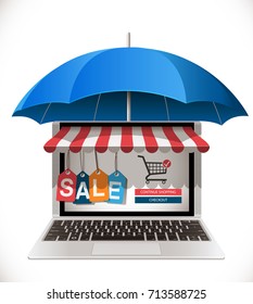 Buyer protection - e-commerce consumer concept