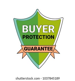 Buyer Protection Guarantee Shield Symbol Isolated Seal Icon Vector Illustration