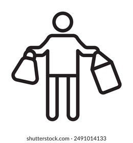 Buyer shopper icon Black line art vector logo
