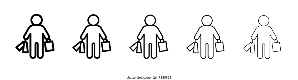 Ícone do comprador definir vetor