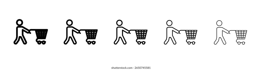 Comprador, ícone de comprador vetor conjunto