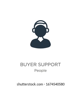 Buyer support icon vector. Trendy flat buyer support icon from people collection isolated on white background. Vector illustration can be used for web and mobile graphic design, logo, eps10