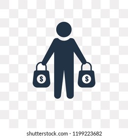 Buyer vector icon isolated on transparent background, Buyer transparency concept can be used web and mobile