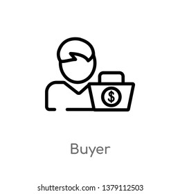 buyer vector line icon. Simple element illustration. buyer outline icon from payment methods concept. Can be used for web and mobile