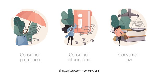 Buyers rights regulation abstract concept vector illustrations.