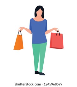 Buying activity flat icon design, shopping time