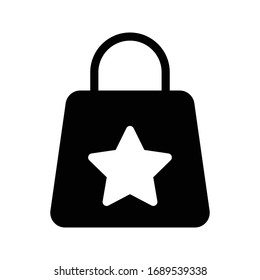 icono plano de glifo vector de bolsa de compra 