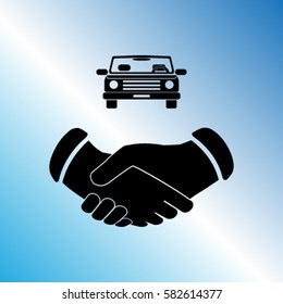buying a car icon, contract vector illustration
