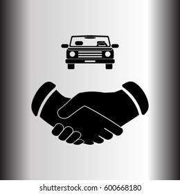 buying a car icon, contract vector illustration