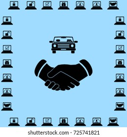 buying a car icon, contract vector illustration