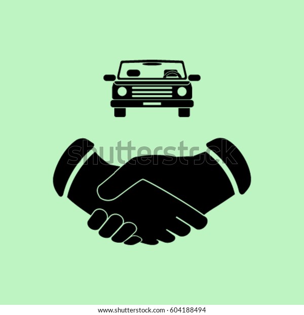 buying a car\
icon, contract vector\
illustration