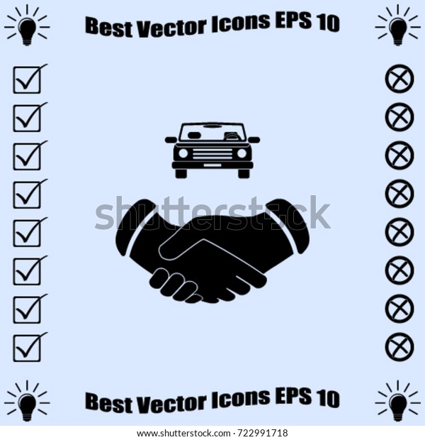 buying a car\
icon, contract vector\
illustration