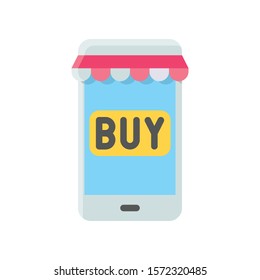 buying card and mobile shop vector in flat design