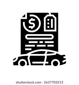 buying contract car dealership glyph icon vector. buying contract car dealership sign. isolated symbol illustration