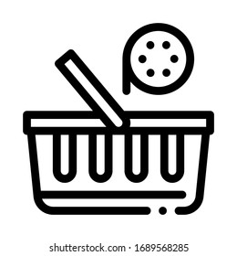 vector de icono de compra de discos. firma de compra de discos. ilustración de símbolo de contorno aislado
