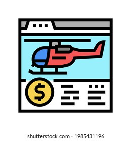 buying helicopter online color icon vector. buying helicopter online sign. isolated symbol illustration