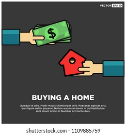 Buying An Home With Money in Cash With Text Box Template