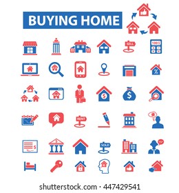buying home, real estate, agency, house sale, furniture, agent, construction, rent, building, comfort living, condominium icons, signs vector icons