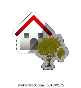 buying house for family icon, vector illustration design